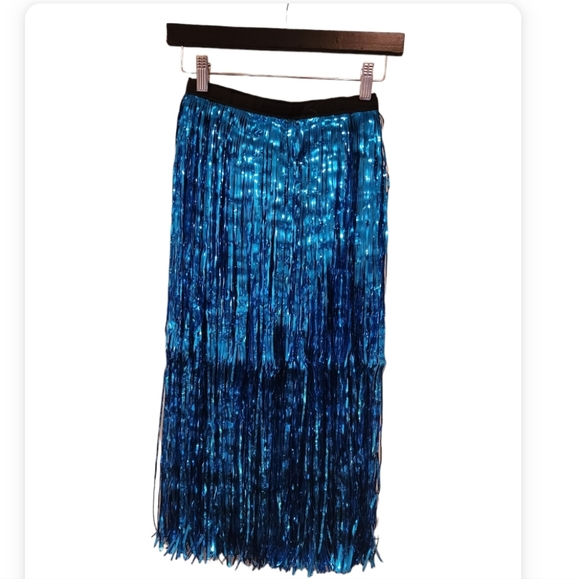 Mylar fringe split open front.Amazing fun Skirt..Festival time. - Picture 4 of 5
